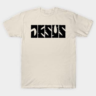 "JESUS" black typography T-Shirt